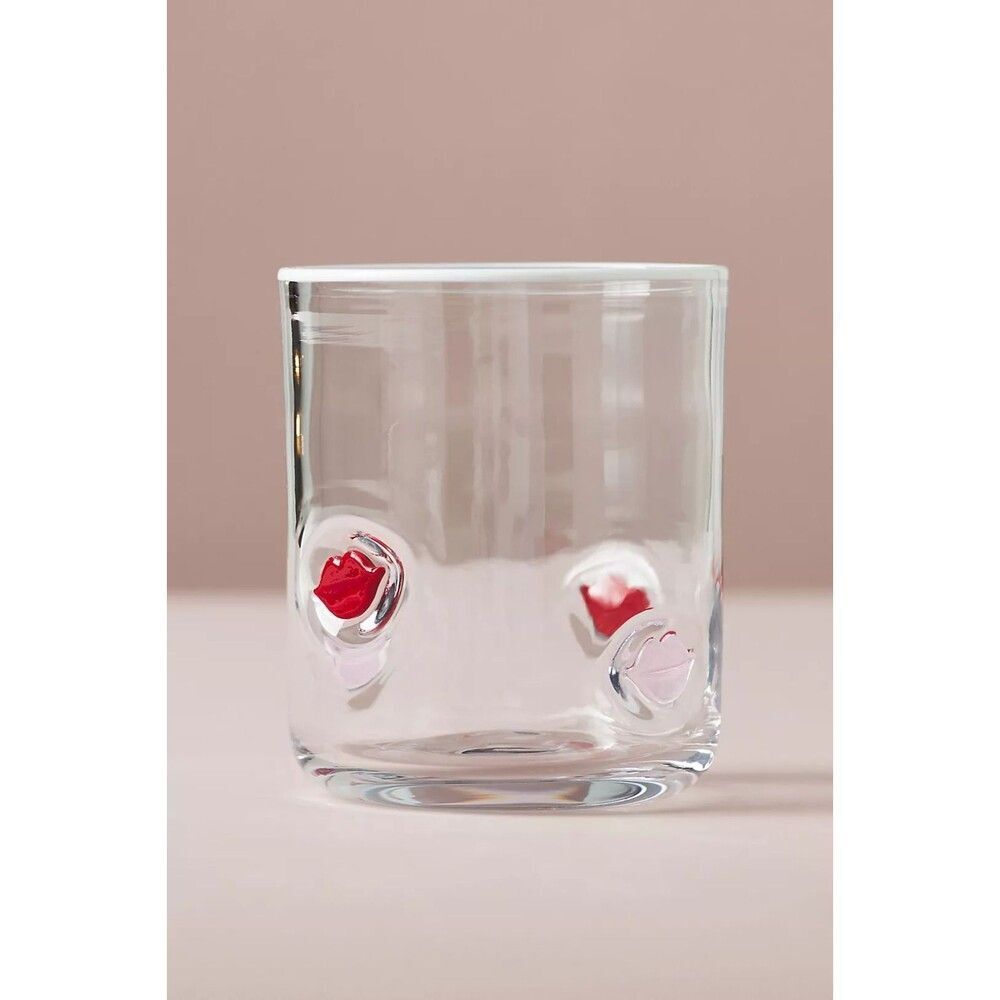 Anthropologie Icon Juice Glass: Love Edition Lips Kisses NEW